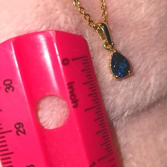 NWT - Deep Blue London Topaz on Gold Chain - Picture 10 of 10